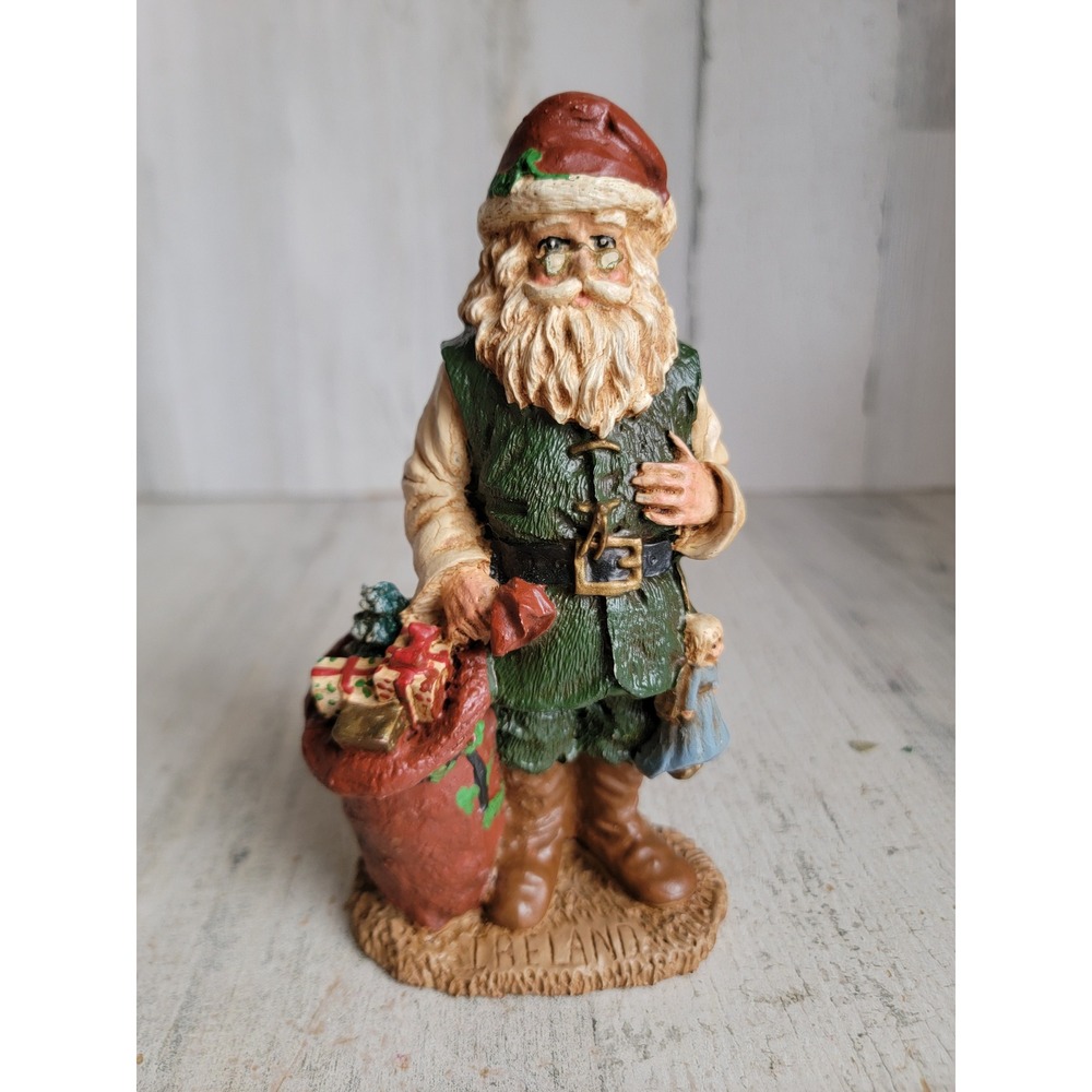 Vintage santa claus Ireland Xmas home decor figure gift bag mistletoe unique